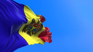 Moldova bayrağı - 3D gerçekçi bayrak sallama arkaplanı