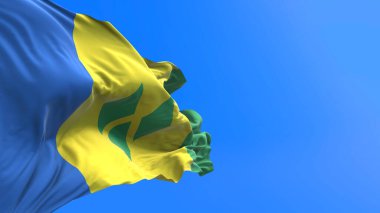 Saint Vincent ve Grenadines bayrağı - 3D gerçekçi bayrak sallama arkaplanı