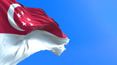 Singapur bayrağı - 3D gerçekçi bayrak sallama arkaplanı