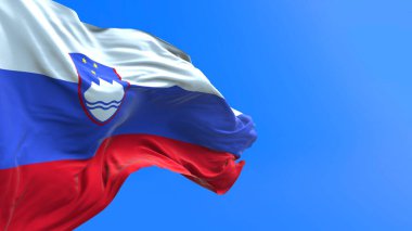 Slovenya bayrağı - 3D gerçekçi bayrak sallama arkaplanı