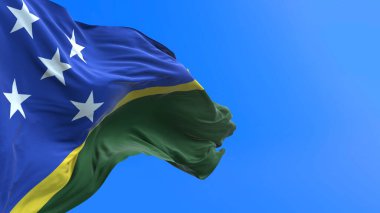 Solomon Adaları bayrağı - 3D gerçekçi bayrak sallama arkaplanı