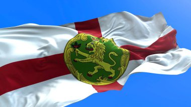 Alderney bayrağı - 3D gerçekçi bayrak sallama arkaplanı