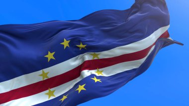 Cape Verde bayrağı - 3D gerçekçi bayrak sallama arkaplanı