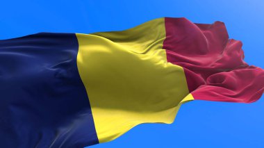 Chad bayrağı - 3D gerçekçi bayrak sallama arkaplanı