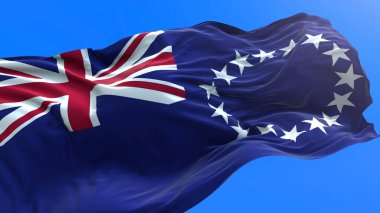 Cook Adaları bayrağı - 3D gerçekçi bayrak sallama arkaplanı