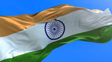 Hindistan bayrağı - 3D gerçekçi bayrak sallama arkaplanı