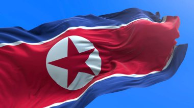 Kore Kuzey Bayrağı - 3D gerçekçi bayrak sallama arkaplanı