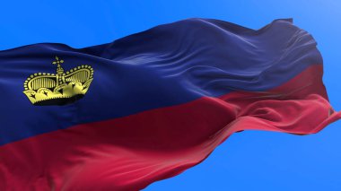 Lihtenştayn bayrağı - 3D gerçekçi bayrak sallama arkaplanı