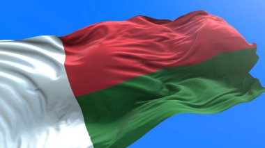 Madagaskar bayrağı - 3 boyutlu gerçekçi bayrak sallama arkaplanı