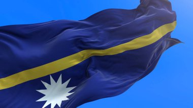 Nauru bayrağı - 3D gerçekçi bayrak sallama arkaplanı