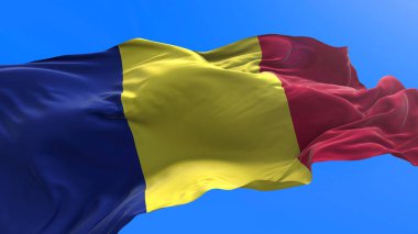 Romanya bayrağı - 3D gerçekçi bayrak sallama arkaplanı