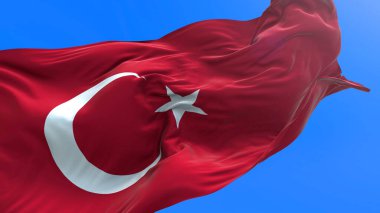 Türkiye bayrağı - 3D gerçekçi bayrak sallama arkaplanı