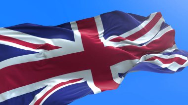 Birleşik Kigdom bayrağı - 3D gerçekçi bayrak sallama arkaplanı
