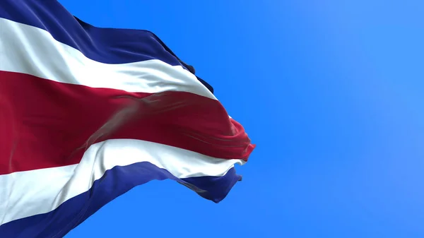 Costa Rica Flagge Realistischer Fahnenhintergrund — Stockfoto