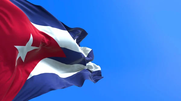 Флаг Кубы Реалистичное Размахивание Флагом Фон — стоковое фото