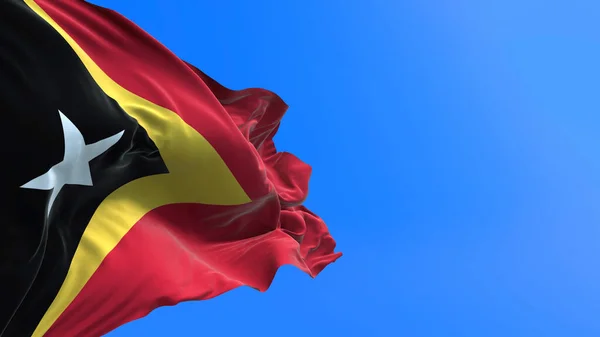 Východní Timor Vlajka Realistické Vlnění Vlajky Pozadí — Stock fotografie