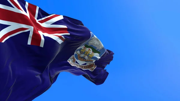 Falklandsöarnas Flagga Realistisk Viftande Flagga Bakgrund — Stockfoto