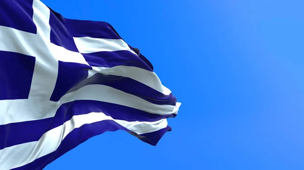 Görögország Zászló Realisztikus Integető Zászló Háttér — Stock Fotó