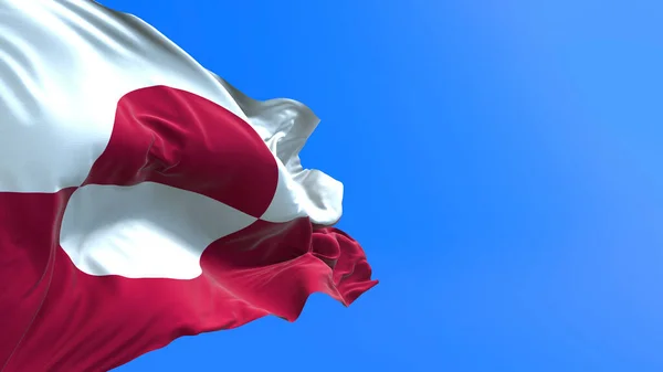 Greenland Flag Realistic Waving Flag Background — Stock Photo, Image