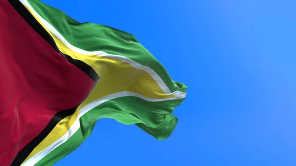 Guyana Vlajka Realistické Vlnění Vlajky Pozadí — Stock fotografie
