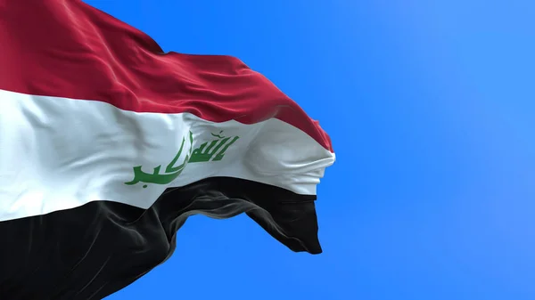 伊拉克国旗 三维现实挥动国旗背景 — 图库照片