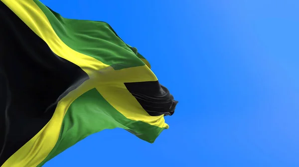 Jamajská Vlajka Realistické Vlnění Vlajky Pozadí — Stock fotografie