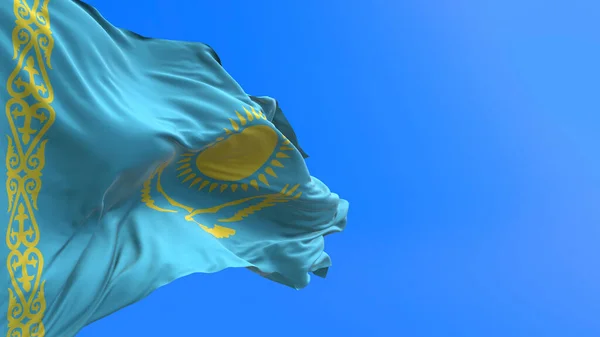 Kazakistan Bandiera Realistico Sventolando Bandiera Sfondo — Foto Stock