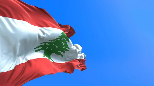 Bandeira Líbano Realista Acenando Fundo Bandeira — Fotografia de Stock