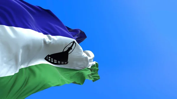 Lesotho Flag Realistic Waving Flag Background — Stock Photo, Image