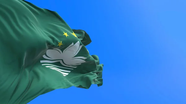 Makaó Zászló Realisztikus Integető Zászló Háttér — Stock Fotó