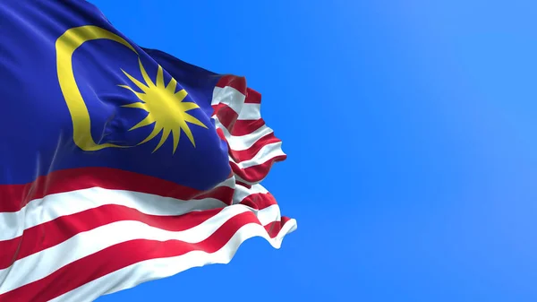Malesia Bandiera Realistico Sventolando Bandiera Sfondo — Foto Stock