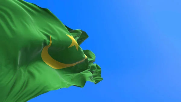 Mauritánie Vlajka Realistické Vlnění Vlajky Pozadí — Stock fotografie