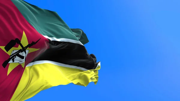 Bandera Mozambique Fondo Bandera Ondeante Realista —  Fotos de Stock