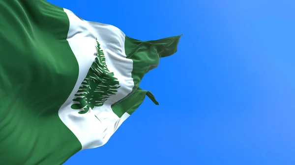 Norfolk Island Flag Realistic Waving Flag Background — Stock Photo, Image