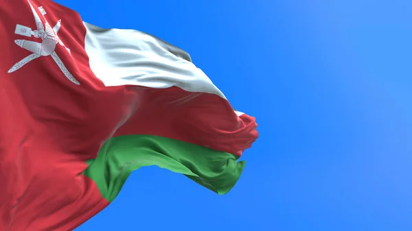 Прапор Омана Реалістичний Махаючи Прапором — стокове фото