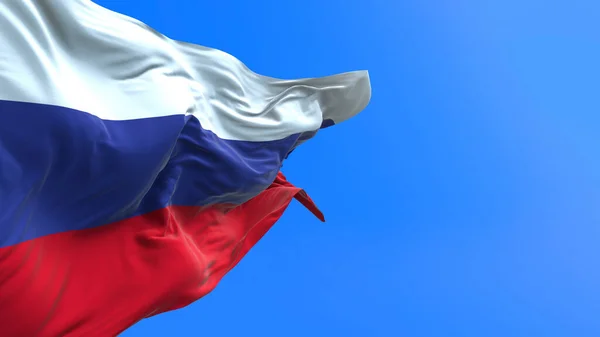 Russland Flagge Realistischer Fahnenhintergrund — Stockfoto