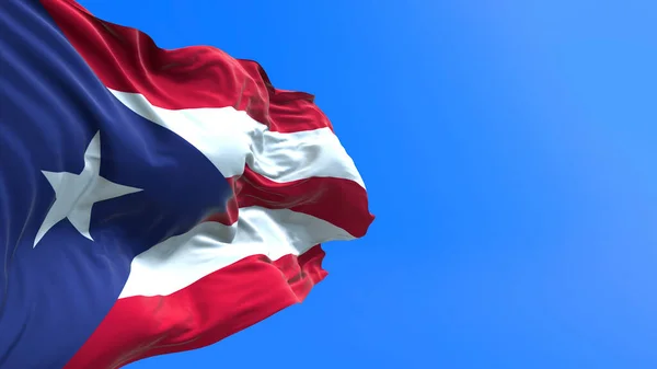 波多黎各国旗 三维现实挥动国旗背景 — 图库照片