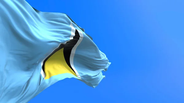 セントルシアの旗 3D現実的な波の旗の背景 — ストック写真