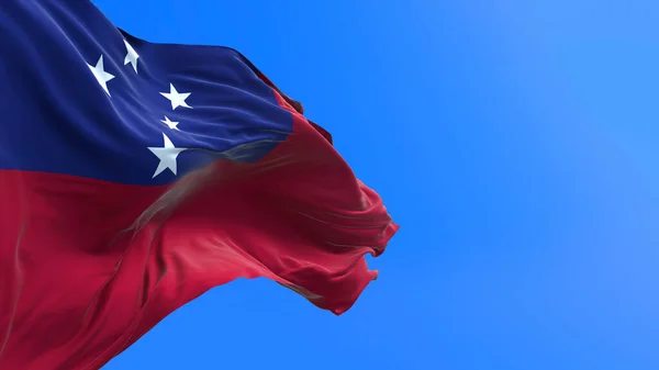 Samoa Flagge Realistischer Fahnenhintergrund — Stockfoto