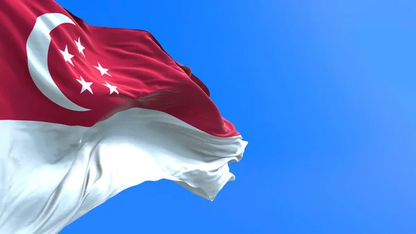 Singapore Flag Realistic Waving Flag Background — Stock Photo, Image