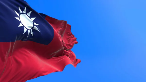 Flaga Tajwanu Realistyczne Tło Flagi — Zdjęcie stockowe