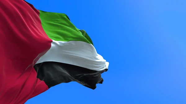 United Arab Emirates Flag Real Flying Flag Background — 스톡 사진