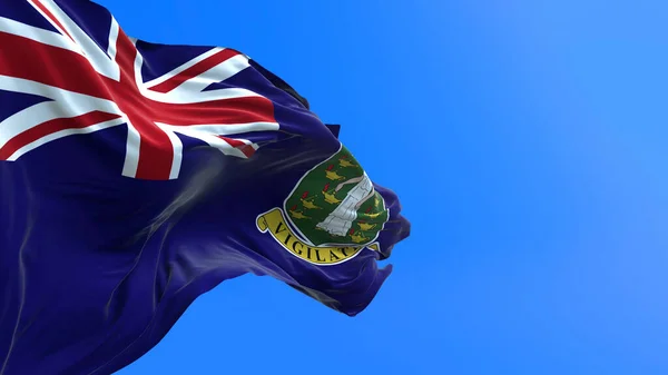 Jungfruöarna Storbritannien Flagga Realistisk Viftande Flagga Bakgrund — Stockfoto