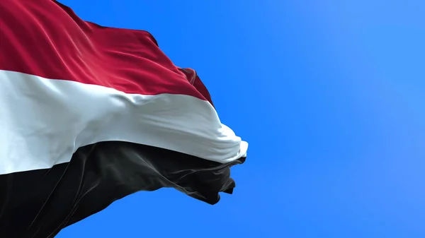 Bandera Yemen Fondo Bandera Ondeante Realista —  Fotos de Stock