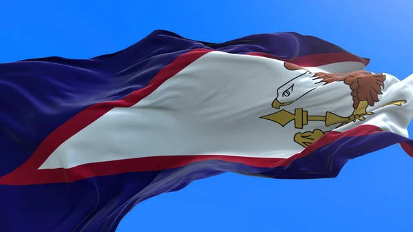 Αμερικανική Σημαία Σαμόα Ρεαλιστικό Κυματίζει Φόντο Σημαία — Φωτογραφία Αρχείου