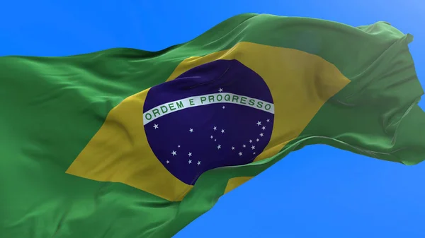 Brazil Flag Realistic Waving Flag Background — Stock Photo, Image