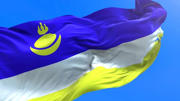 Bandeira Buryatia Realista Acenando Fundo Bandeira — Fotografia de Stock
