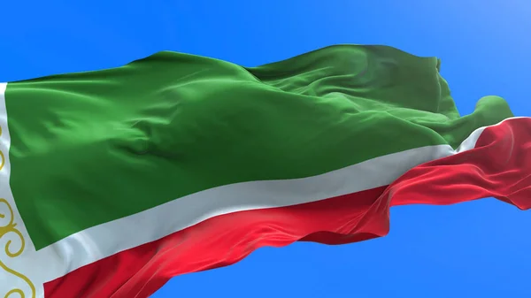 チェチェン共和国の旗 3D現実的な波の旗の背景 — ストック写真