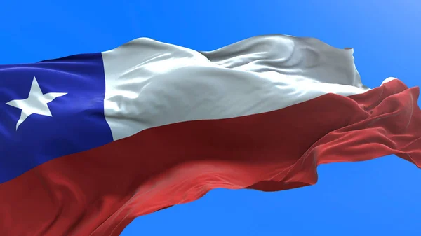 Флаг Чили Реалистичное Размахивание Флагом Фон — стоковое фото