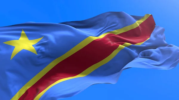 Kongo Demokratiska Republiken Flaggan Realistisk Viftande Flagga Bakgrund — Stockfoto